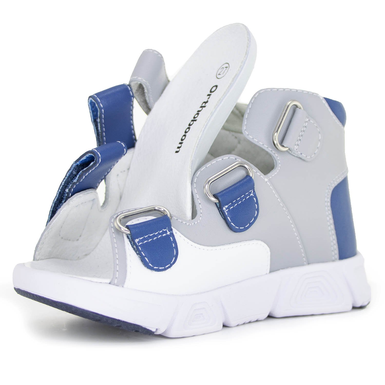 Ортопедическая обувь Orthoboom сандали 27057-10 платиново-сапфировый фото 5