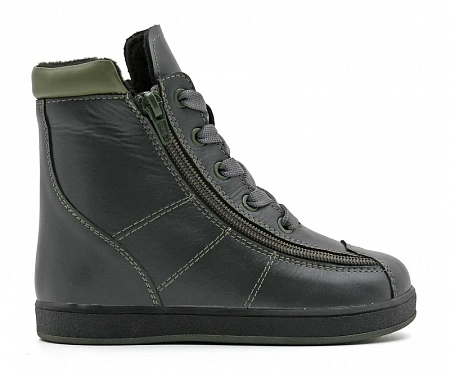 Ботинки ортопедические детские утепленные Ортомода 2559-Х-104 серые с высоким берцем и молнией фото 2