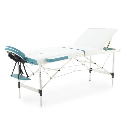 Массажный стол складной Med-mos JFAL01A 3-х секционный, алюминиевая рама, двуцветный, ложе 185х70 фото 22