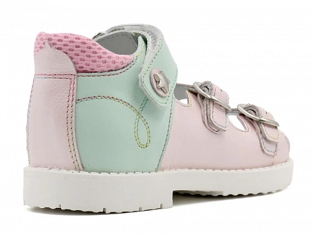 Сандалии ортопедические детские с открытым носом Ортомода 2129-Х-030 светло-розовые, каблук Томаса фото 2