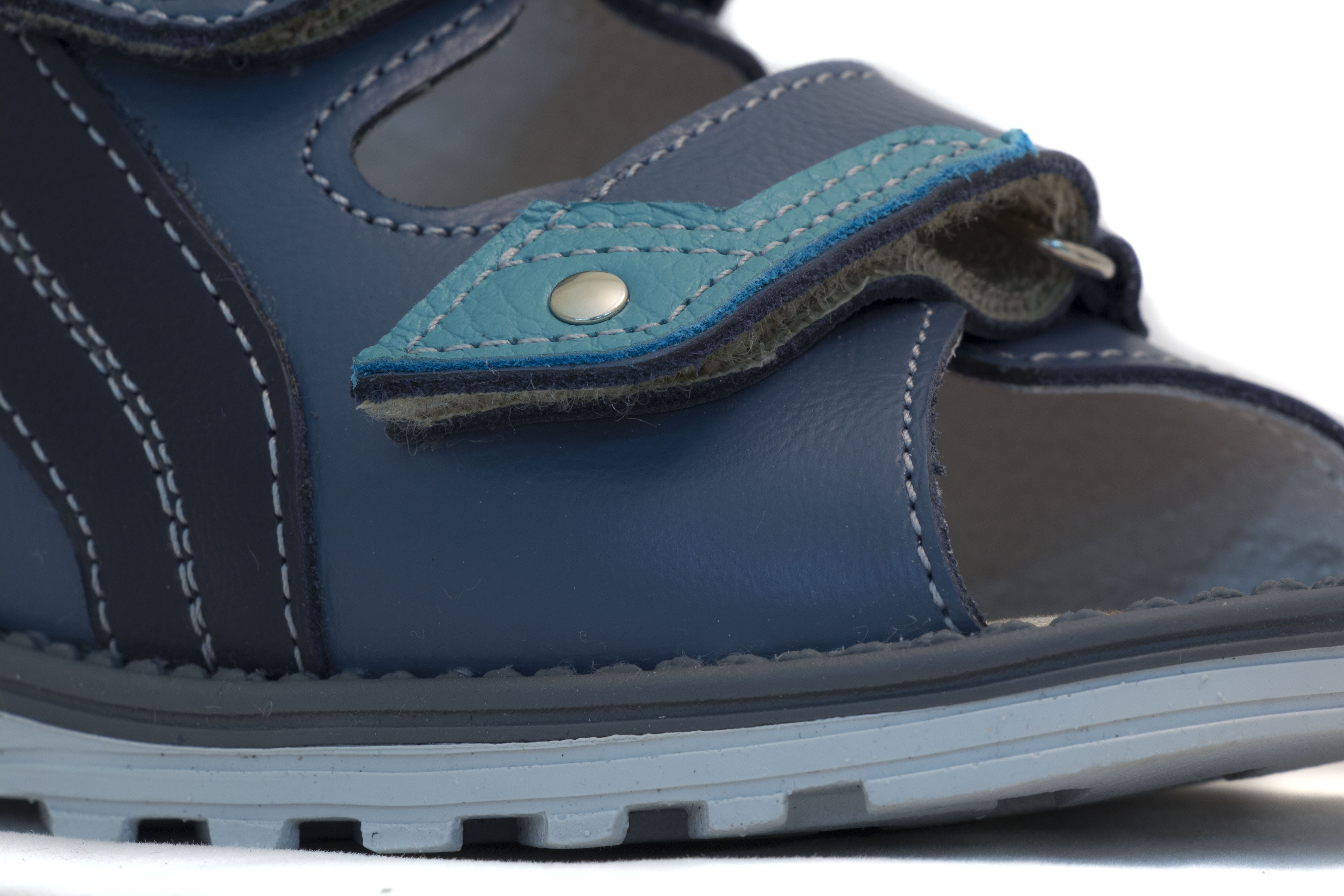 Сандалии детские ортопедические с открытым носом Орфея Б3-149-211-215-1 кожаные синие фото 3